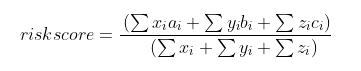 The weighted average risk score formula